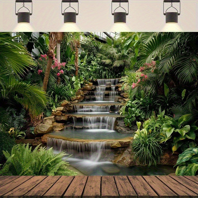 Spa And Wellness Center - لوحة جدارية لمنظر شلال في الحديقة